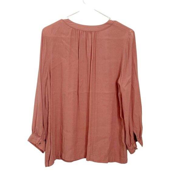 Madewell Blush Pink Tassel Tie Peasant Top size Small - Picture 2 of 7